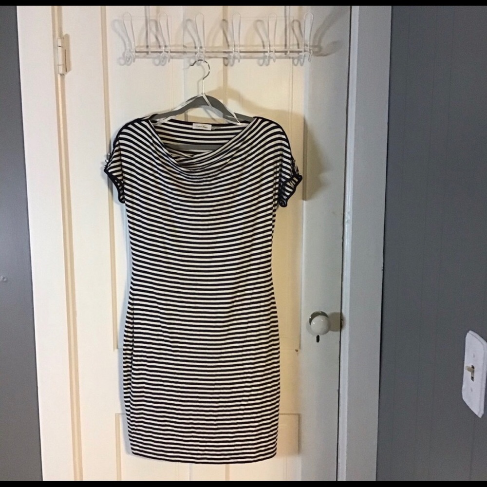 Calvin Klein navy/white stripe dress, size 8